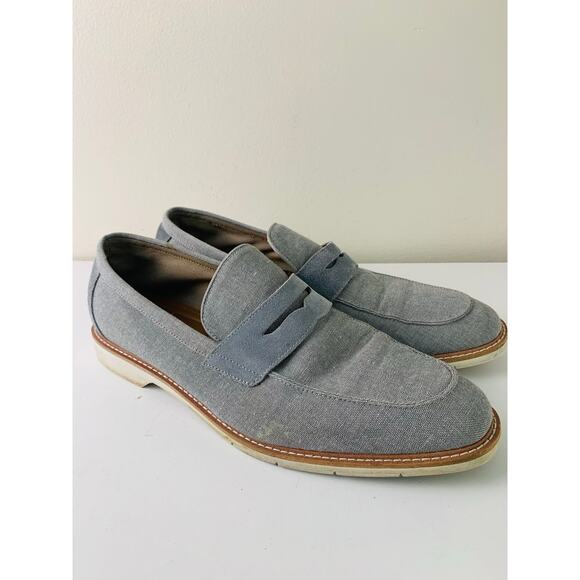 Steve Madden Normin Canvas Penny Loafer In Gray Fabric Leather Men\'s Size 12 main image 7